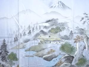 アンティーク　富士風景模様男物長襦袢